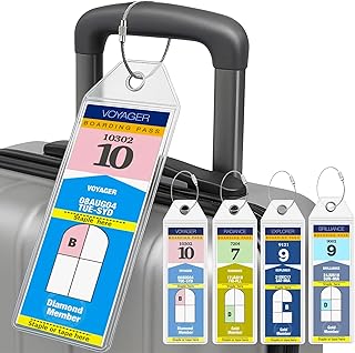 Cruise On Royal Caribbean Cruise Luggage Tag Holder (4 Pack) – Fits All Royal Caribbean Ships, Durable Travel ID Holders for 2025-2026 Cruises, Clear Waterproof Cruise Essentials