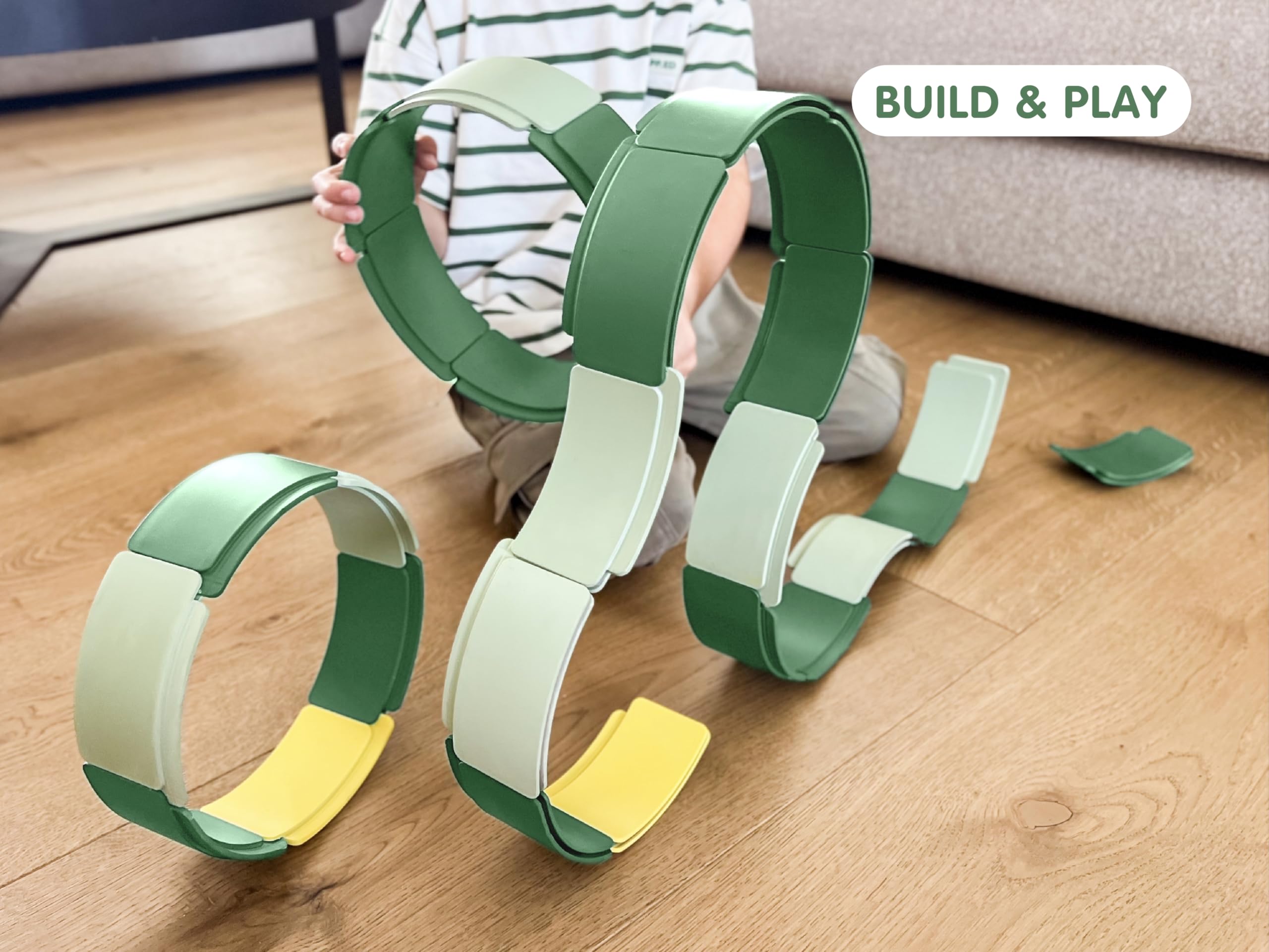 waytoplay Arches - Creator Set 36-częściowy zestaw zabawek - w 100% modułowa zabawka budowlana z recyklingu - wyprodukowano w Europie - kreatywna otwarta zabawa dla dzieci 3+