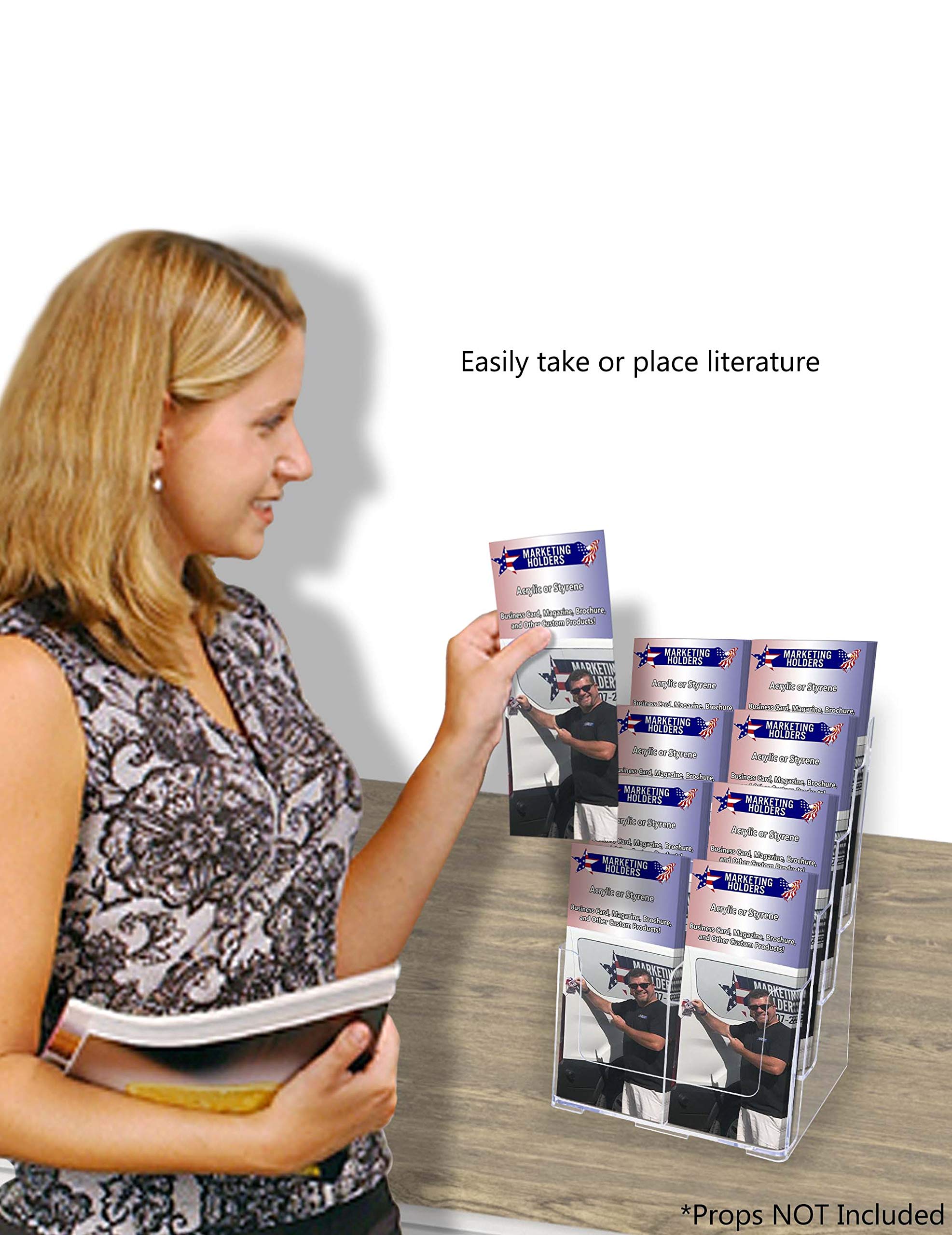 Marketing Holders 2 Pack Brochure Holder with Hardware Clear Acrylic 4 Tiers for 4