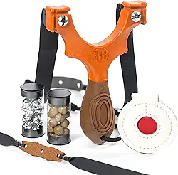 SimpleShot Scout XT estilingue com alvo, munição de argila e faixas para caça profissional e tiro ao alvo poderoso