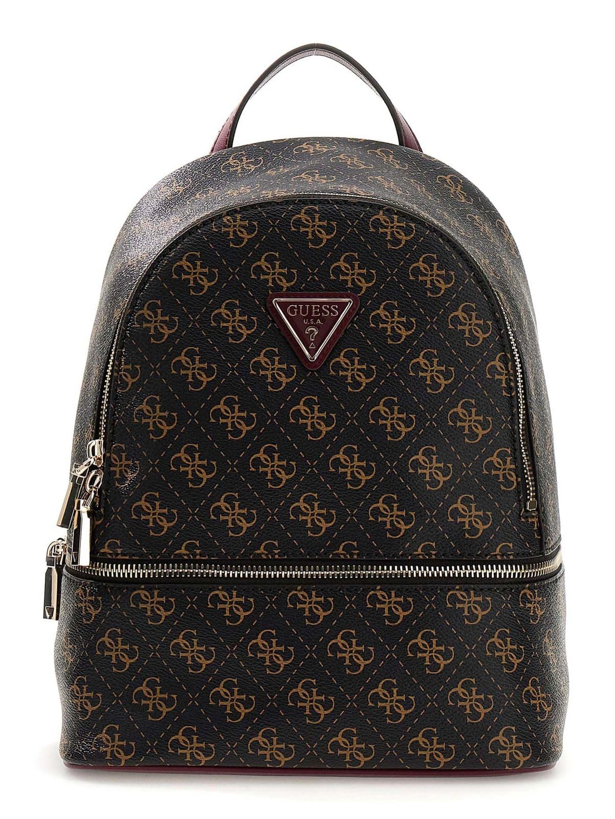 Sac à dos GUESS Follie Travel Small marron foncé, la maroquinerie au design logo exclusif