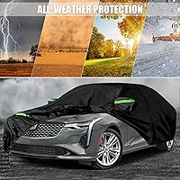 Vista 5 de Fundas impermeables para automóvil de repuesto para Cadillac CT4 2019-2025, cubierta para automóvil de 6 capas para todo clima con puerta