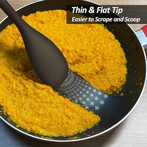 Miniatura 7 de Cuchara de espátula de silicona, cuchara de goma resistente al calor, raspadores flexibles antiadherentes sin costuras para hornear, herramienta de