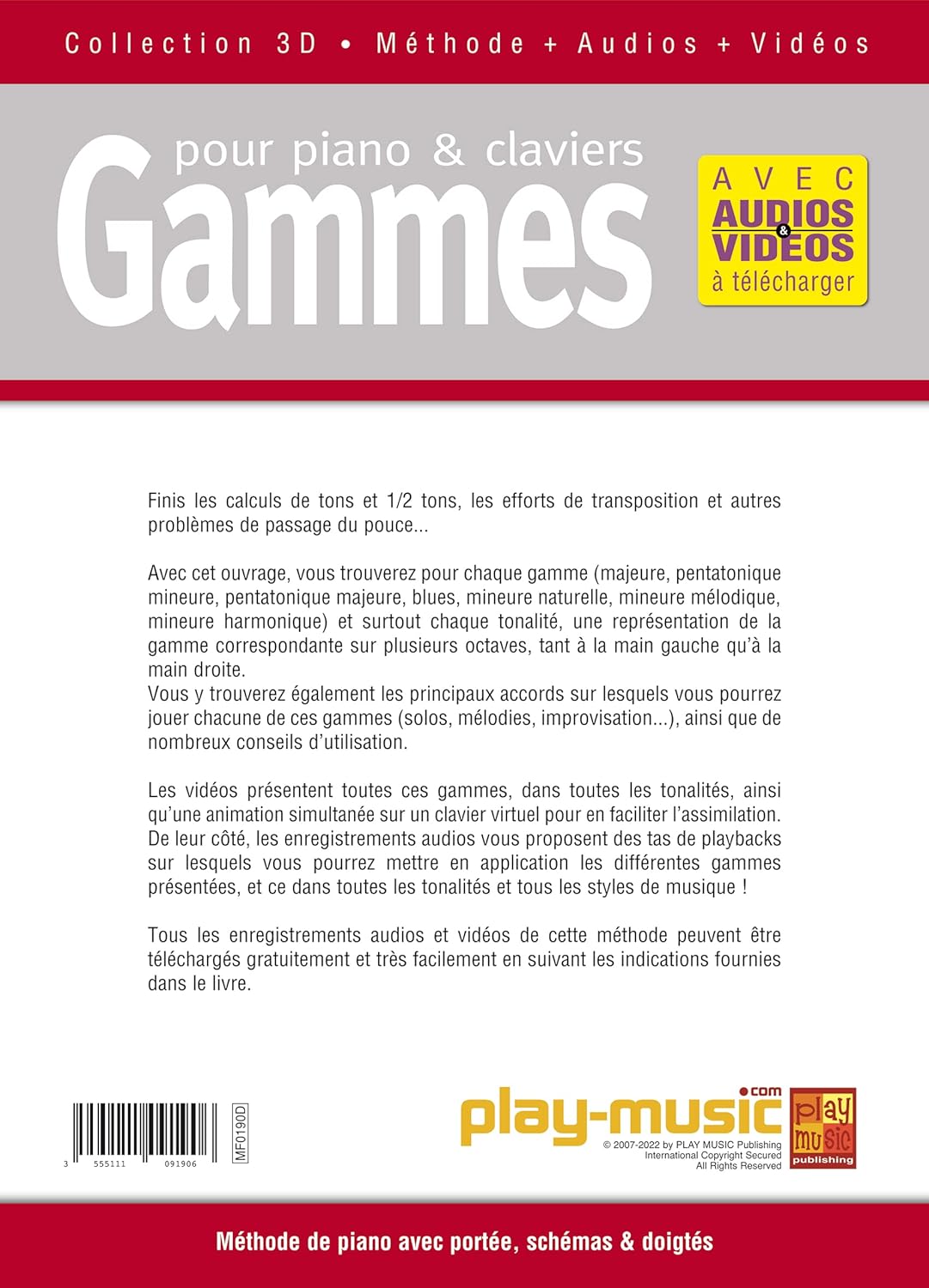 Gammes pour l improvisation au clavier en 3D piano+CD+DVD      Paperback – April 24, 2018