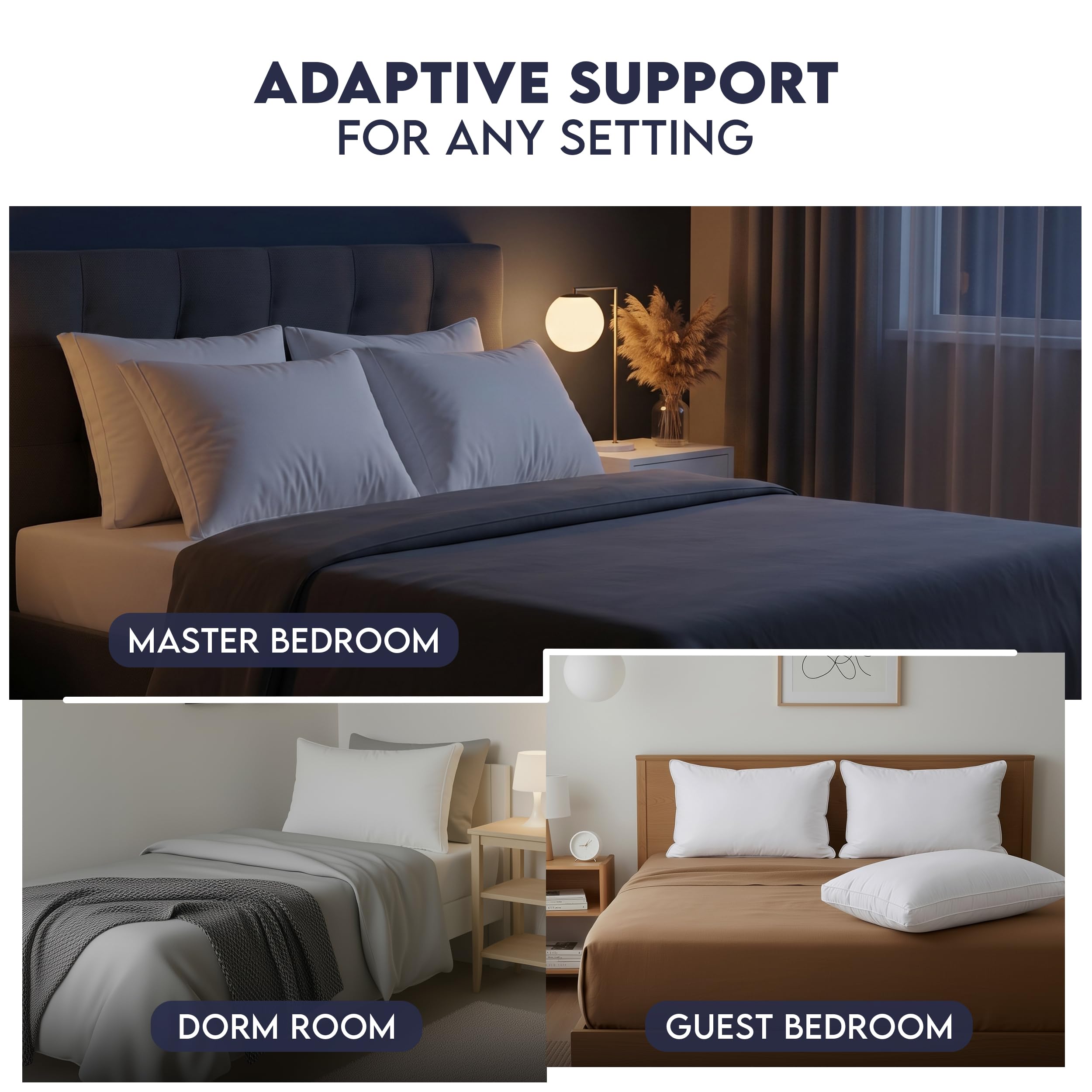 Utopia Bedding Almohadas de Cama para Dormir tamaño Queen (Blanco), Juego de 2, Calidad de Hotel refrescante, Almohada Reforzada para Dormir Boca Arriba, Boca Abajo o de Lado
