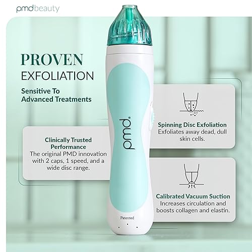 Miniatura 2 de PMD Beauty Personal Microderm Classic - At-Home Use, Facial Exfoliator Tool, Microdermabrasion Machine Kit for Face and Body Skincare Verde azulado