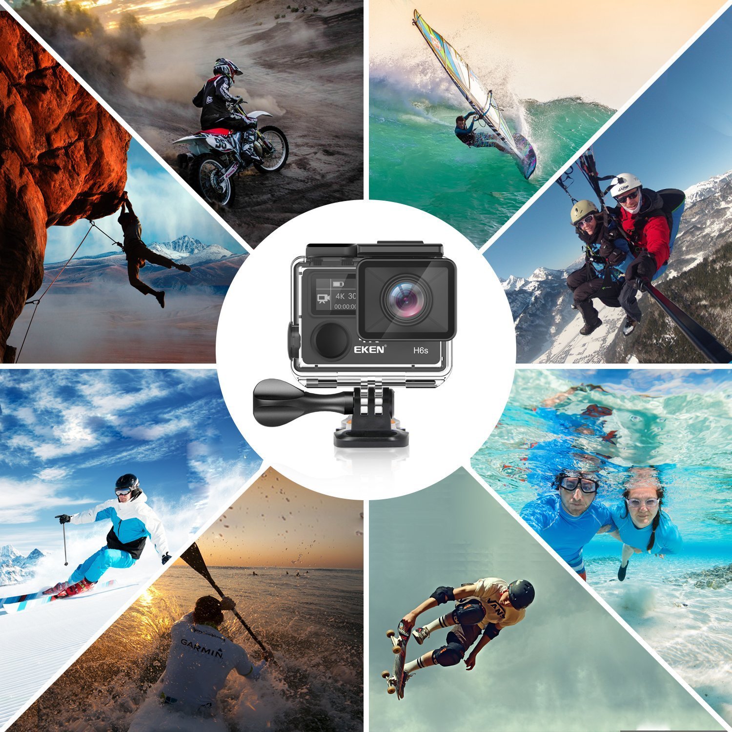 Amazon | 【進化版】EKEN H6s EIS 4K+ アクションカメラ WIFI連動