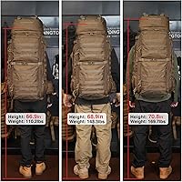 Vista 9 de Mardingtop mochila táctica militar de 75L con marco interno Molle, con cubierta para la lluvia, para campamentos, senderismo, viajes (Verde Ejército)