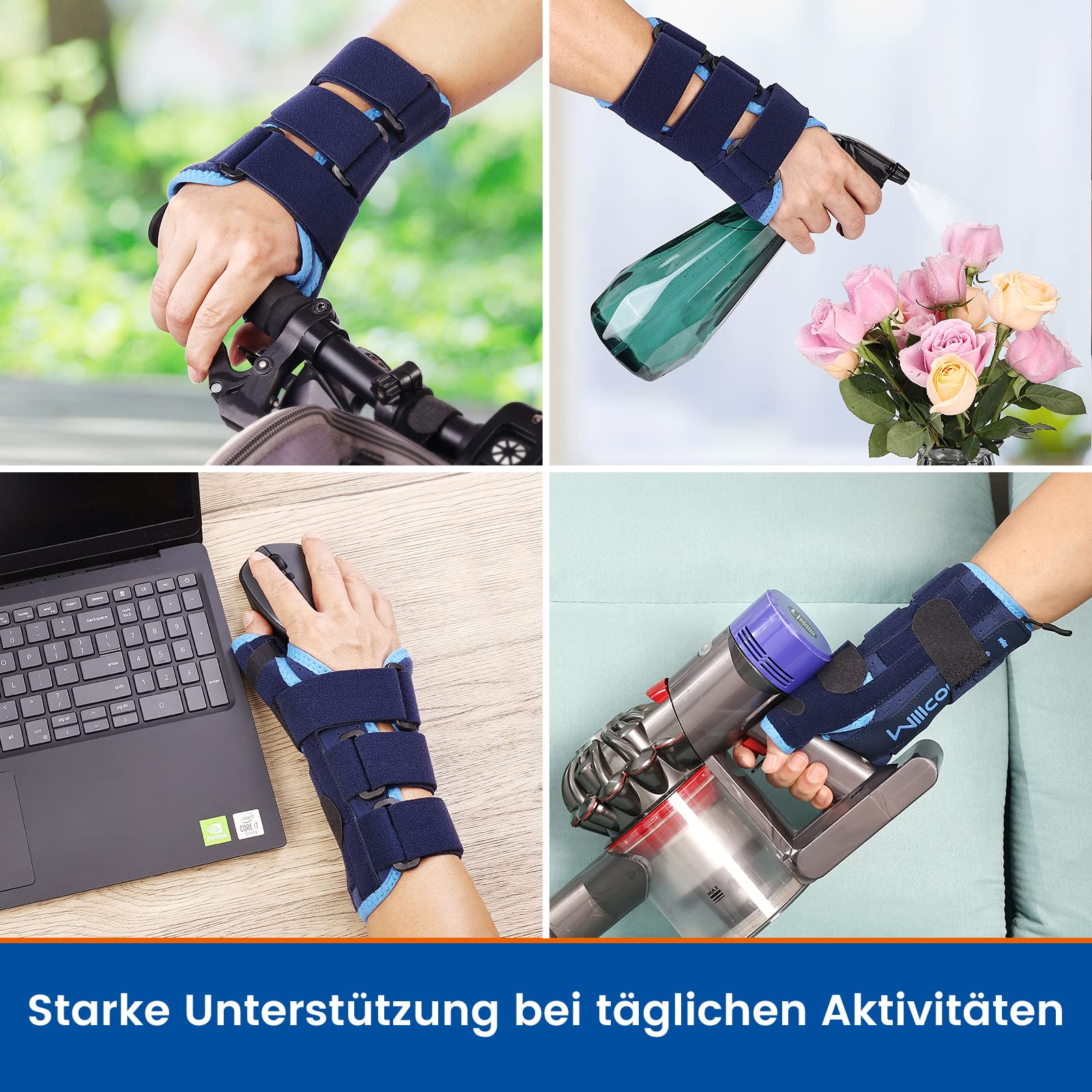 Orteza kciuka i nadgarstka z metalową szyną stabilizującą, podpora nadgarstka do łagodzenia zapalenia ścięgien, artretyzmu, zespołu cieśni nadgarstka, bólu w zapaleniu dla mężczyzn i kobiet (L