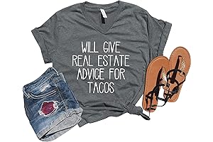 Funny V-Neck Real Estate Advice For Tacos Shirt