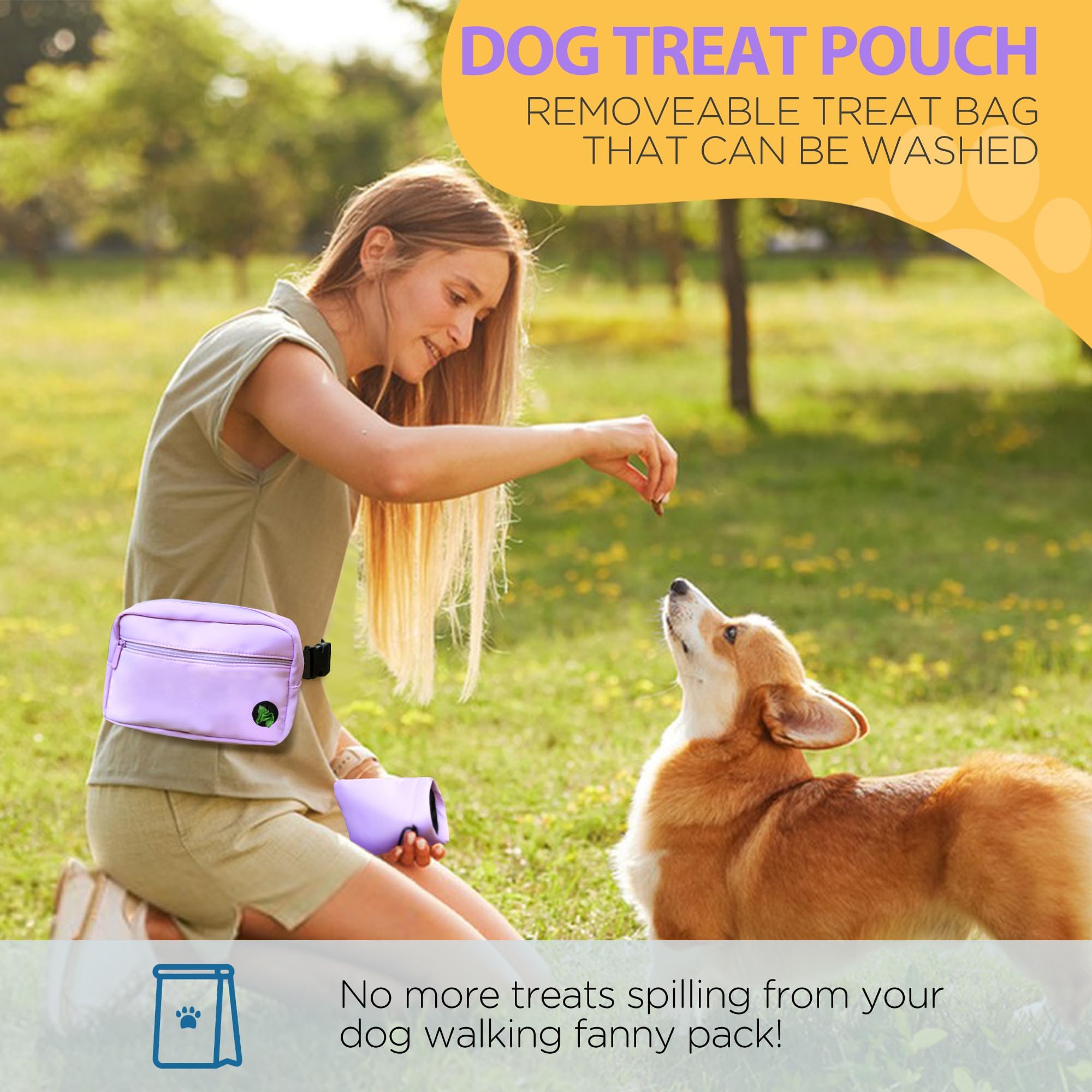 Dog Walking Bag with Carabiner, Puppy Training Bag Fanny Pack for Dogs Treats Dog's Treat Pouch with Poop Bags Holder - Image 4