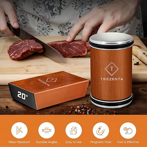 Miniatura 6 de Kit de afilador de cuchillos rodantes, kit de afilado magnético N45 con base de 15 y 20, juego de afiladores de cuchillos de cocina con 400