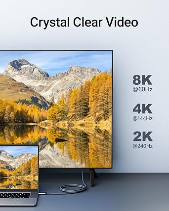 10ft USB C to DisplayPort 1.4 Cable 8K@60Hz Thunderbolt 3/4