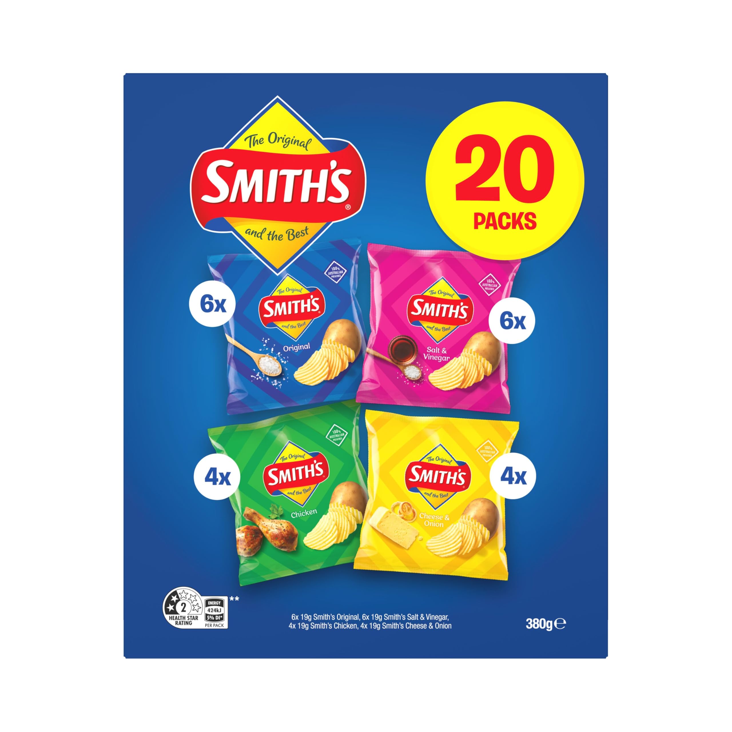 Amazon.com : Smiths Crinkle Variety 20 Pack 380g : Health & Household