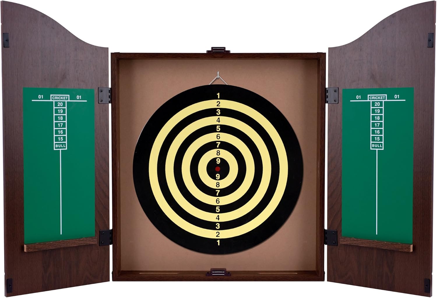 King's Head Dark Wood Dartboard Cabinet Set : Sports & Outdoors
