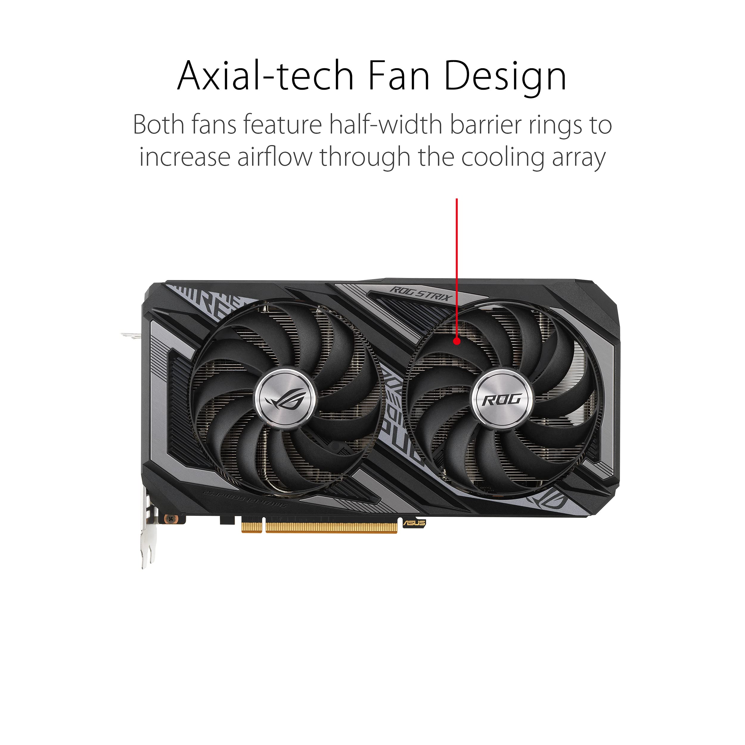 ASUS ROG Strix AMD Radeon RX 6600 XT OC Edition Scheda Grafica, AMD RDNA 2, PCIe 4.0, 8GB GDDR6, HDMI 2.1, DisplayPort 1.4a, Ventole Axial Tech, Super Alloy Power II, GPU Tweak II, Nero