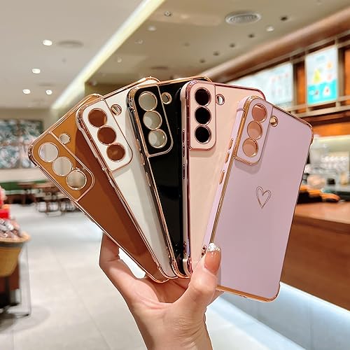 Miniatura 9 de ZTOFERA Funda diseñada para Samsung Galaxy S21 Plus 5G, bonito borde chapado con patrón de corazones de amor con protección para lente de cámara,