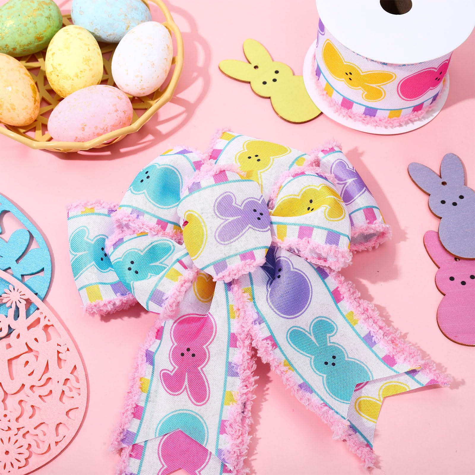 Barrette Cheveux Brodée Lapin (bunny Rabbit) - Printemps/Pâques - Fait Main Aux USA - Blanc, Neuf Avec étiquettes