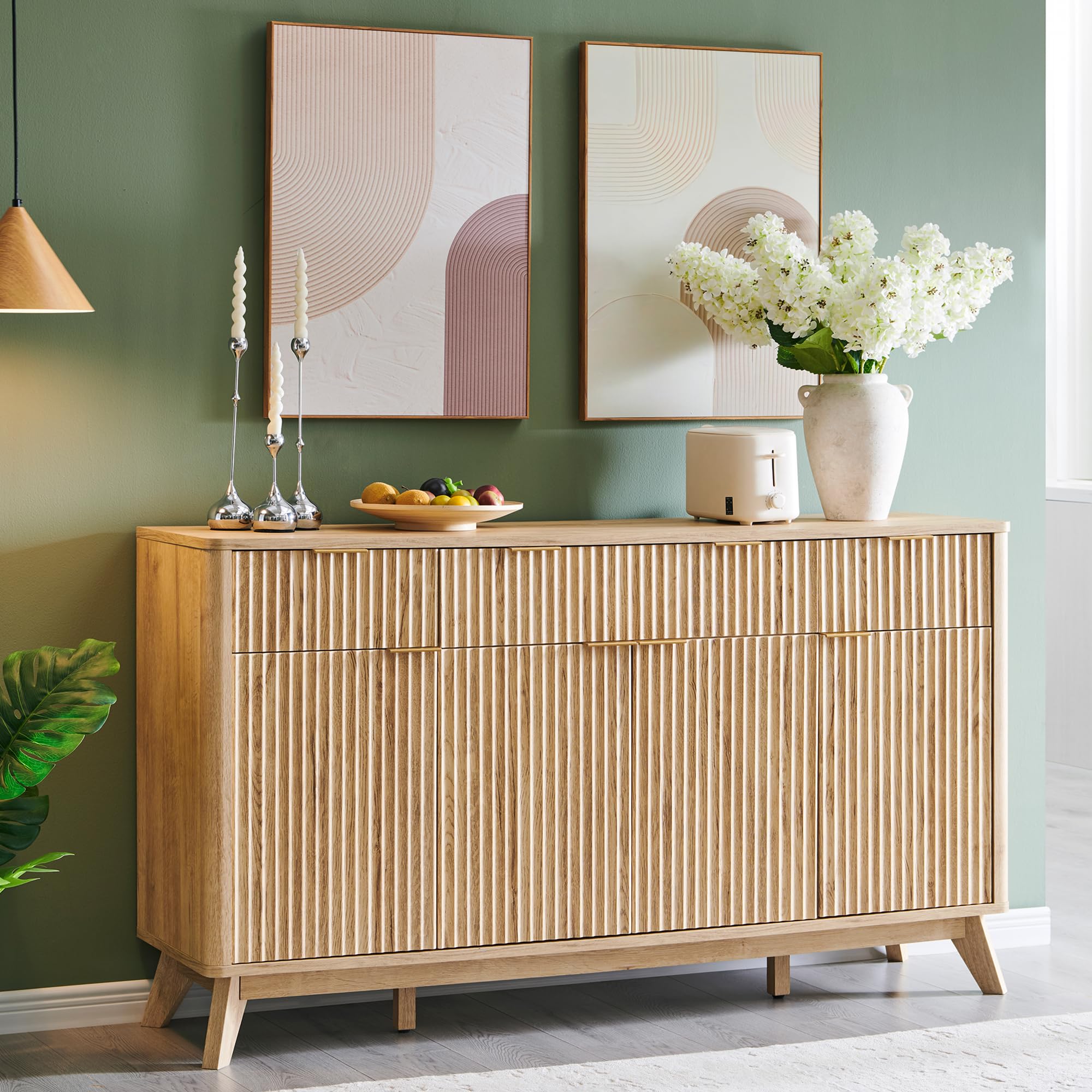 T4TREAM 60" Fluted Oak Buffet