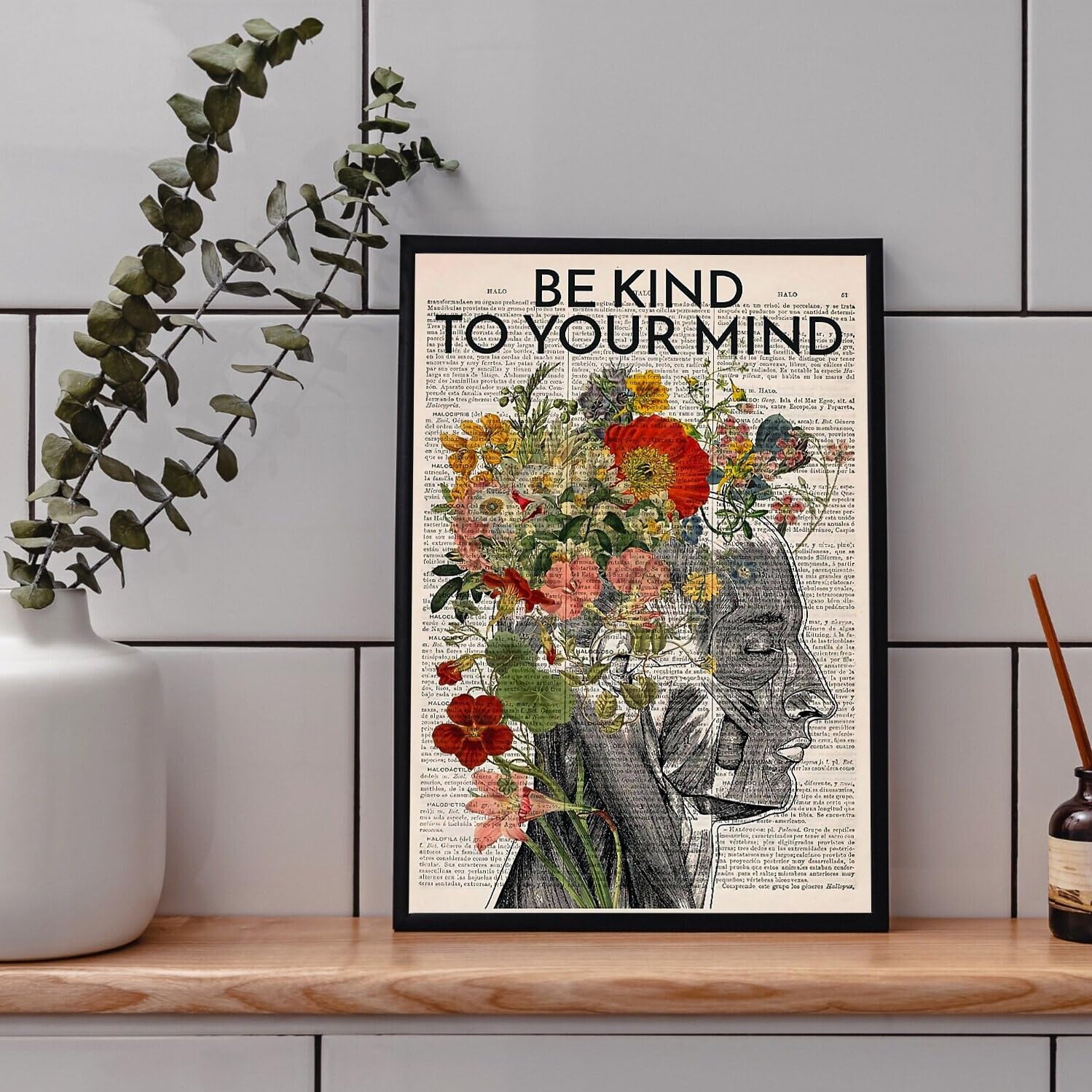 Nuboxx Yt_1 Be Kind To Your Mind Poster Self Love Art Self Care Awareness Mental Health Poster Mental Health Art Self Care Art Love Yourself Funny Plaque Signs Gift For Room Office 8X12 Inch
