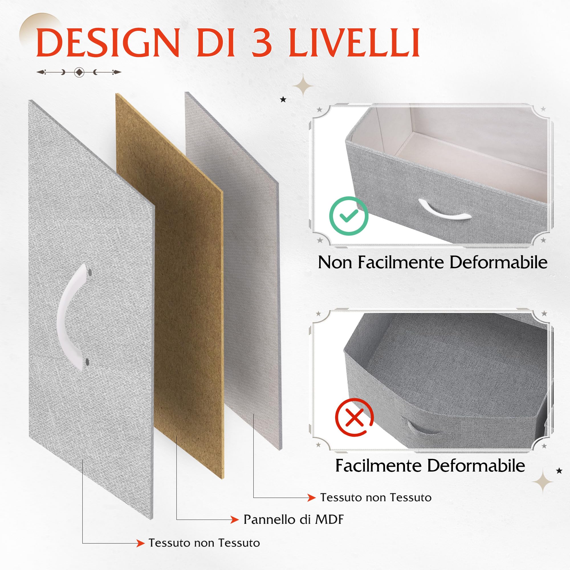 WLIVE Cassettiera con 7 cassetti in tessuto, cassettiera per camera da letto, cassettiera soggiorno, con robusto telaio in acciaio, pannello in legno, grigio chiaro