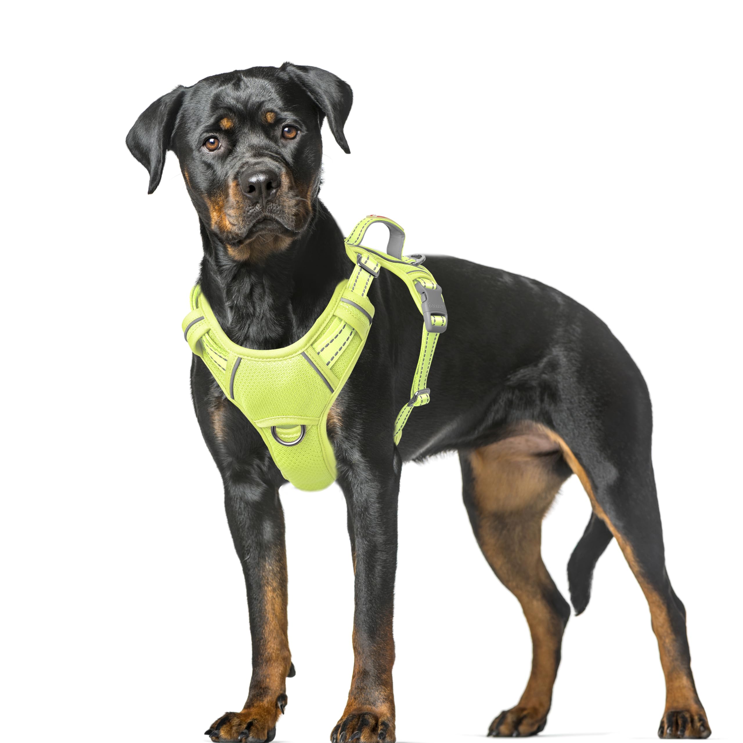 BARKBAY No Pull Dog Harness Large Reflective Dog Harness with Front Clip and Easy Control Handle for Walking Training Running with ID tag Pocket(Sunlight,XL) โ image 1