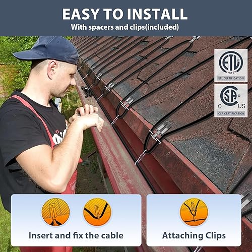 Miniatura 3 de Cable deshielador HEATIT HIRD para techos y canaletas, 200 pies (61 m) 5 vatios por pie, Negro