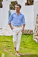 Vista 49 de COOFANDY Camisa Oxford de manga larga con botones para hombre, camisas de vestir de ajuste regular