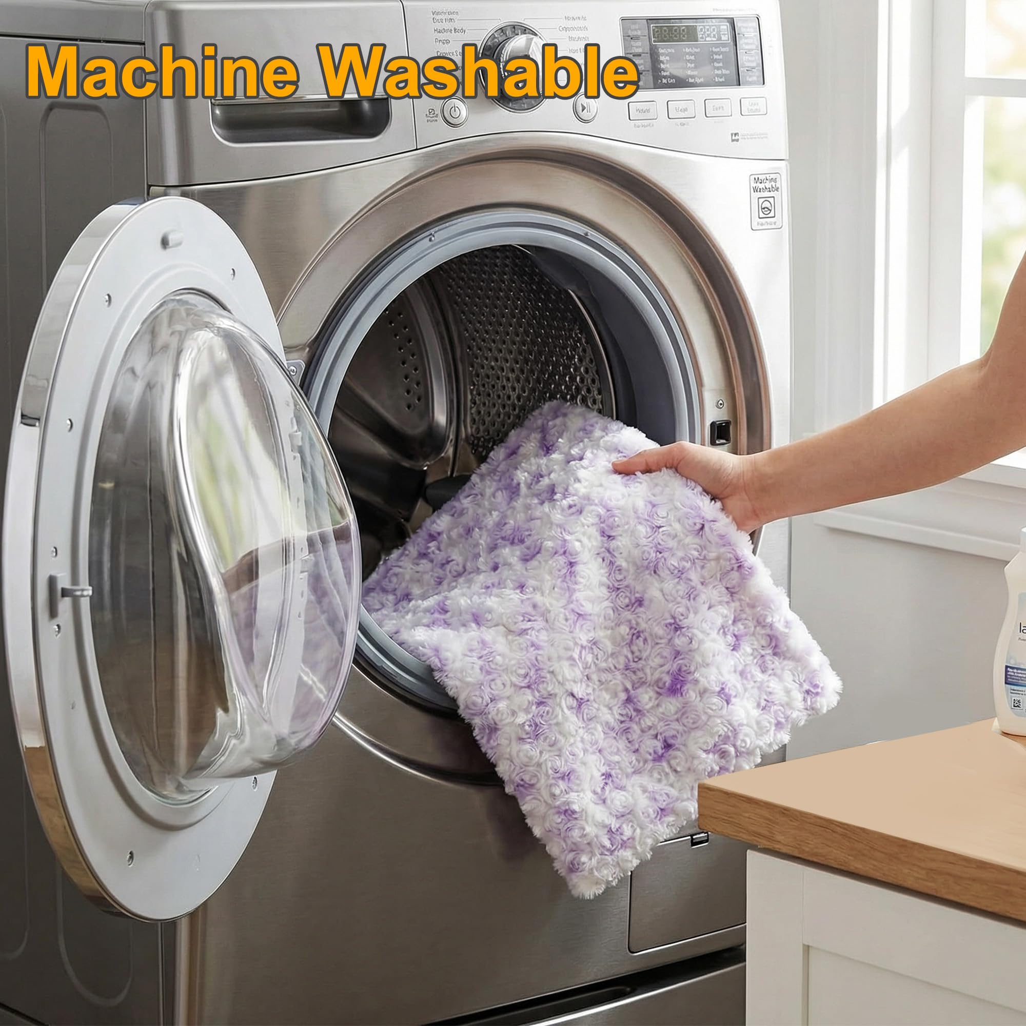GOQOTOMO - Cuscino riscaldante elettrico per schiena, vita, addome, spalle, collo, dolori e crampi, 12 livelli di calore, 8 timer, cuscino termico in peluche, lavabile in lavatrice, 30,5 x 61 cm