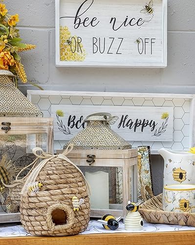 Miniatura 3 de Boston International Cuencos de cerámica para preparación de anidación, 3 tamaños, Bee Haven