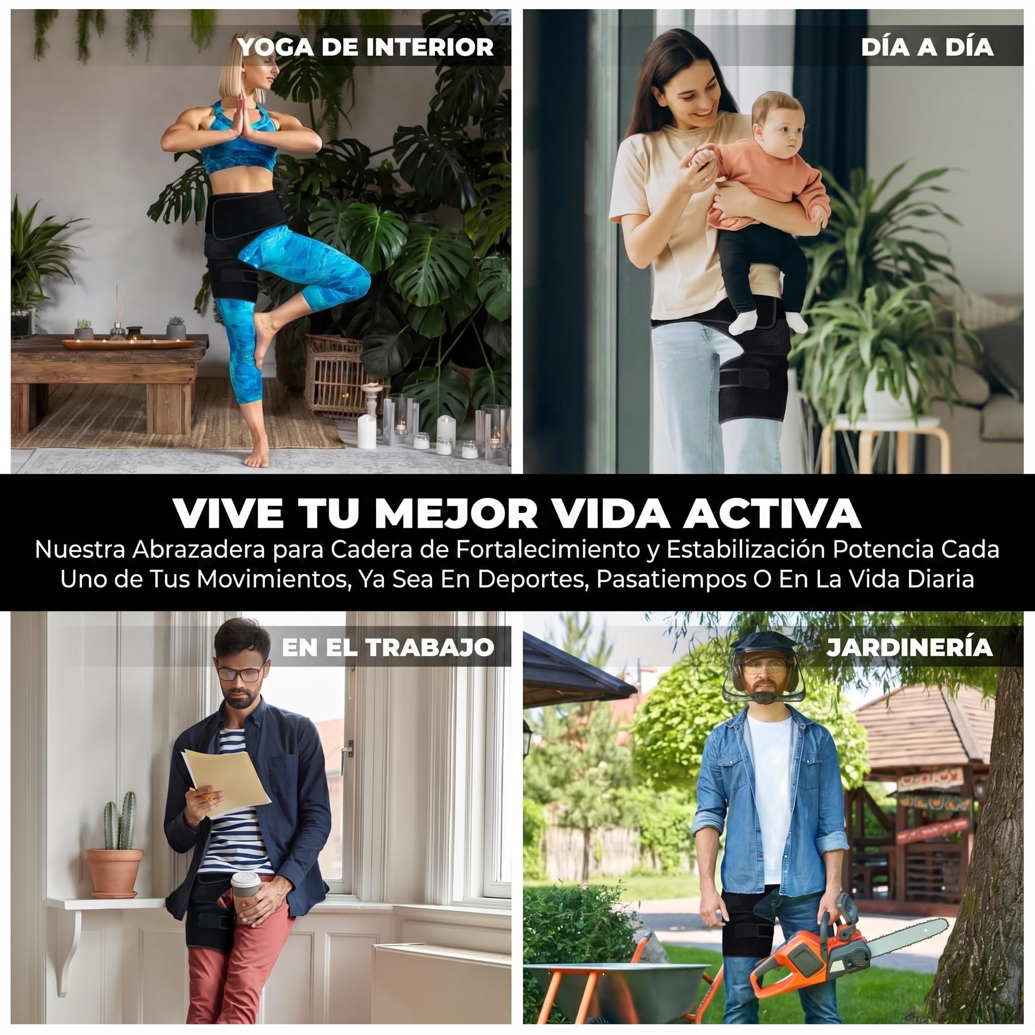 Astorn Soporte de Cadera Pierna Derecha (Grande) Faja de Cadera Ciática - Soporte Ajustable para Muslo, Isquiotibiales, Artritis, Bursitis y Lesiones - Hombres y Mujeres