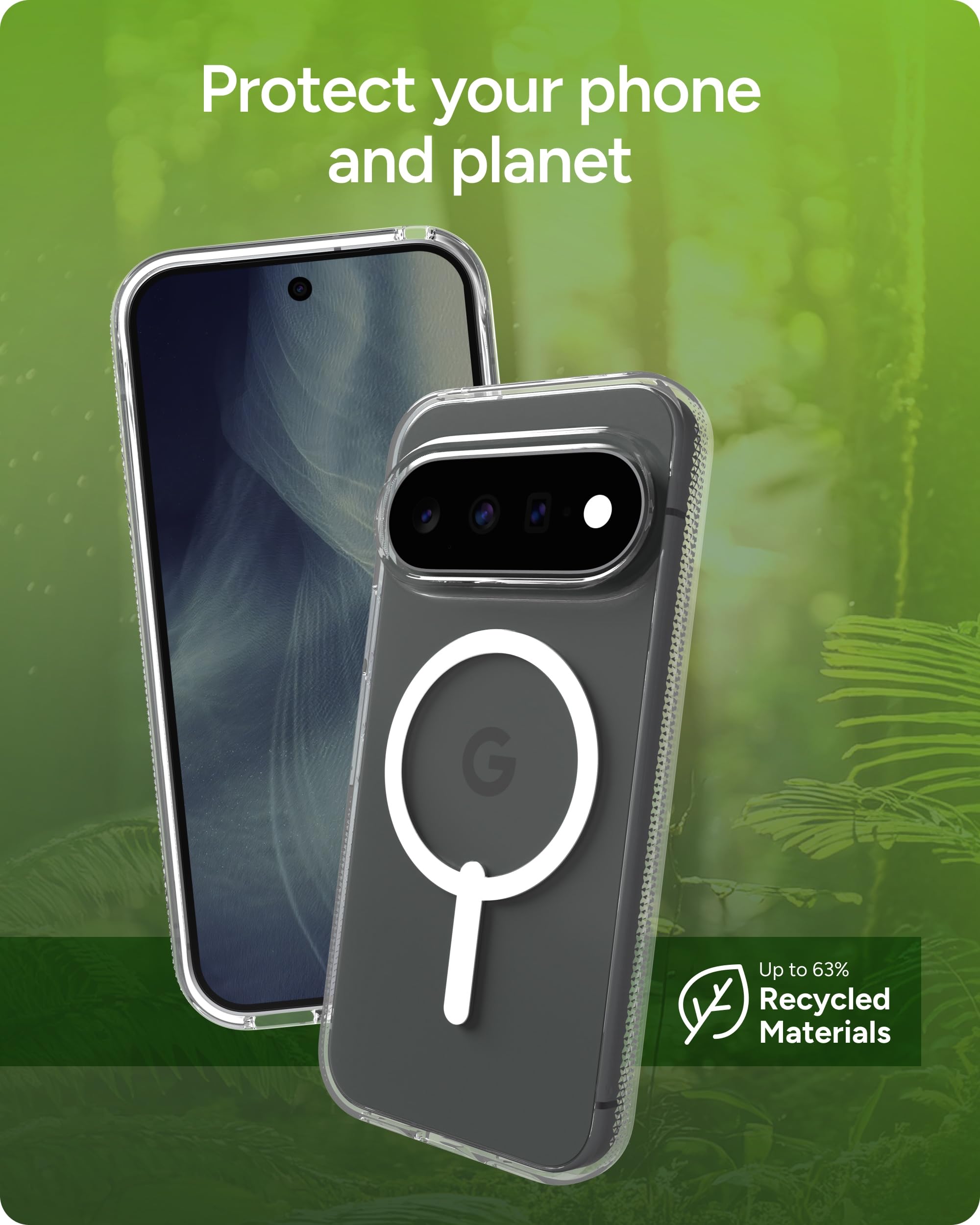 ZAGG Crystal Palace Snap Google Pixel 11 / Pixel 11 Pro Case, Trasparente | Protezione contro le cadute di grado militare da 4 m, cover magnetica trasparente, rinforzata con grafite, anti-ingiallimento