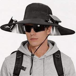 Hat With Fans Solar Power Wide Brim Hat
