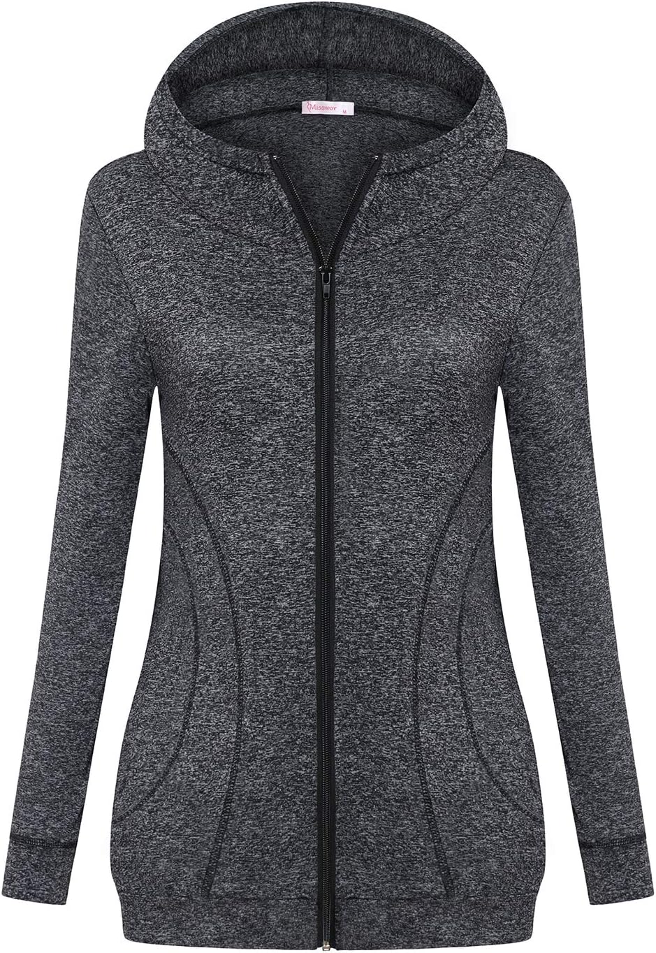 MissworWomens Zip up Sports Hoodies Workout Athleisure Track Jackets