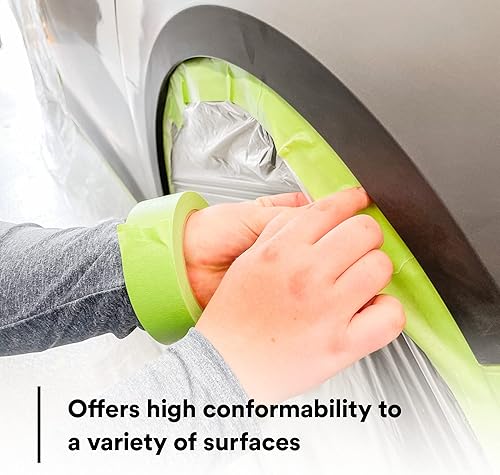 Miniatura 5 de 3M Scotch Cinta de enmascarar de alto rendimiento 233+, 46338, 1.417 pulgadas x 21.65 pulgadas, 1 rollo, flexible, resistente a la humedad, verde, a