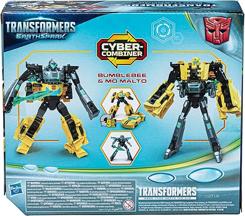 Miniatura 15 de Transformers EarthSpark Cyber-Combiner Bumblebee and Malto Robot Figuras de acción, juguetes interactivos para niños y niñas a partir de 6 años