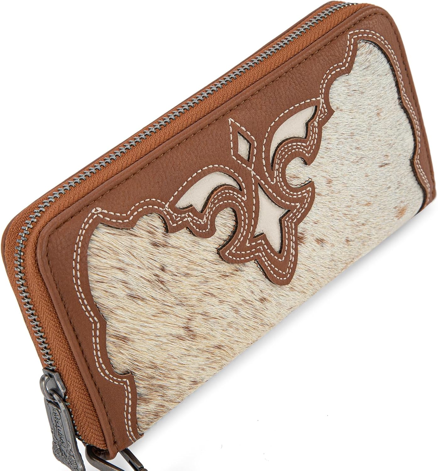 Trinity Ranch Wristlet Wallets for women Hair-On Cowhide RFID Western Purse Cut-out boot stitch - Image 4