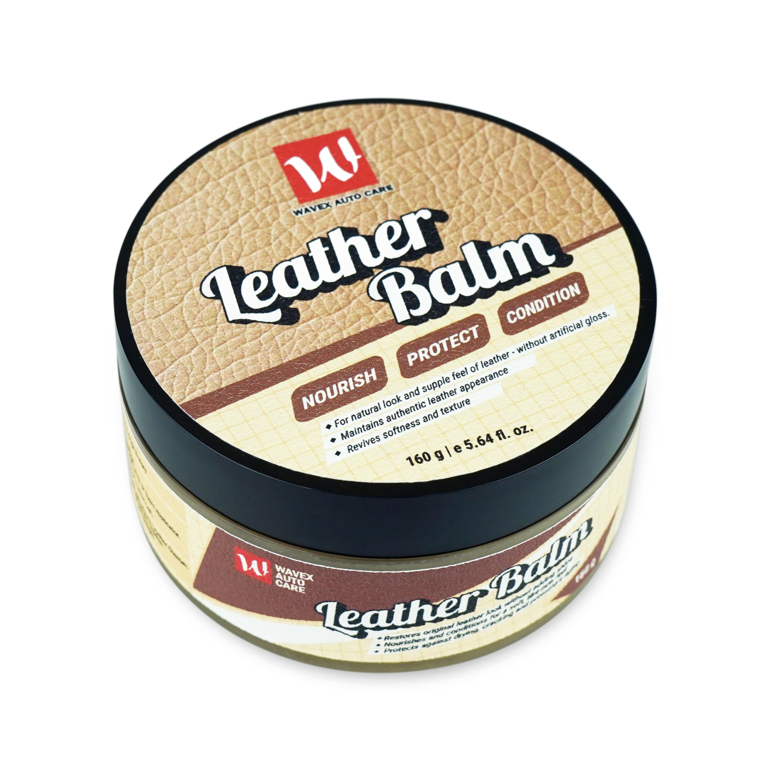 Wavex Leather Balm – Nourish, Protect & Condition | Restores Natural Leather Look Without Artificial Gloss | Non-Greasy Leather Conditioner for Car Seats, Sofas, Jackets, Shoes & Bags-image-3