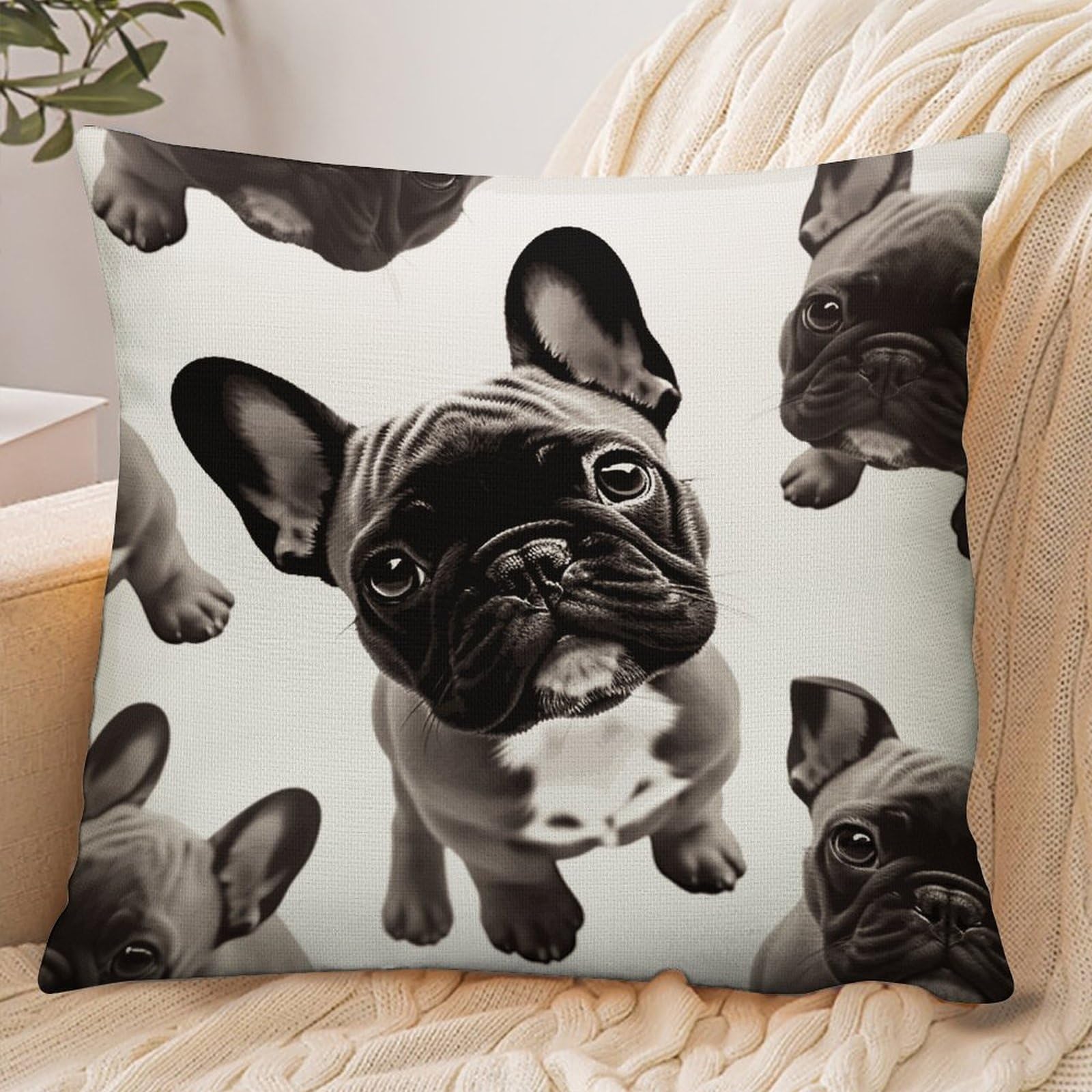 Fekiloot Style French Bulldog2 Pillowcase Pillow Sham Pillow Case