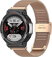 Vista 7 de TenCloud Correas compatibles con Amazfit T-Rex 2 Correa de reloj de liberación rápida, impermeable, correa de repuesto de acero inoxidable ajustable