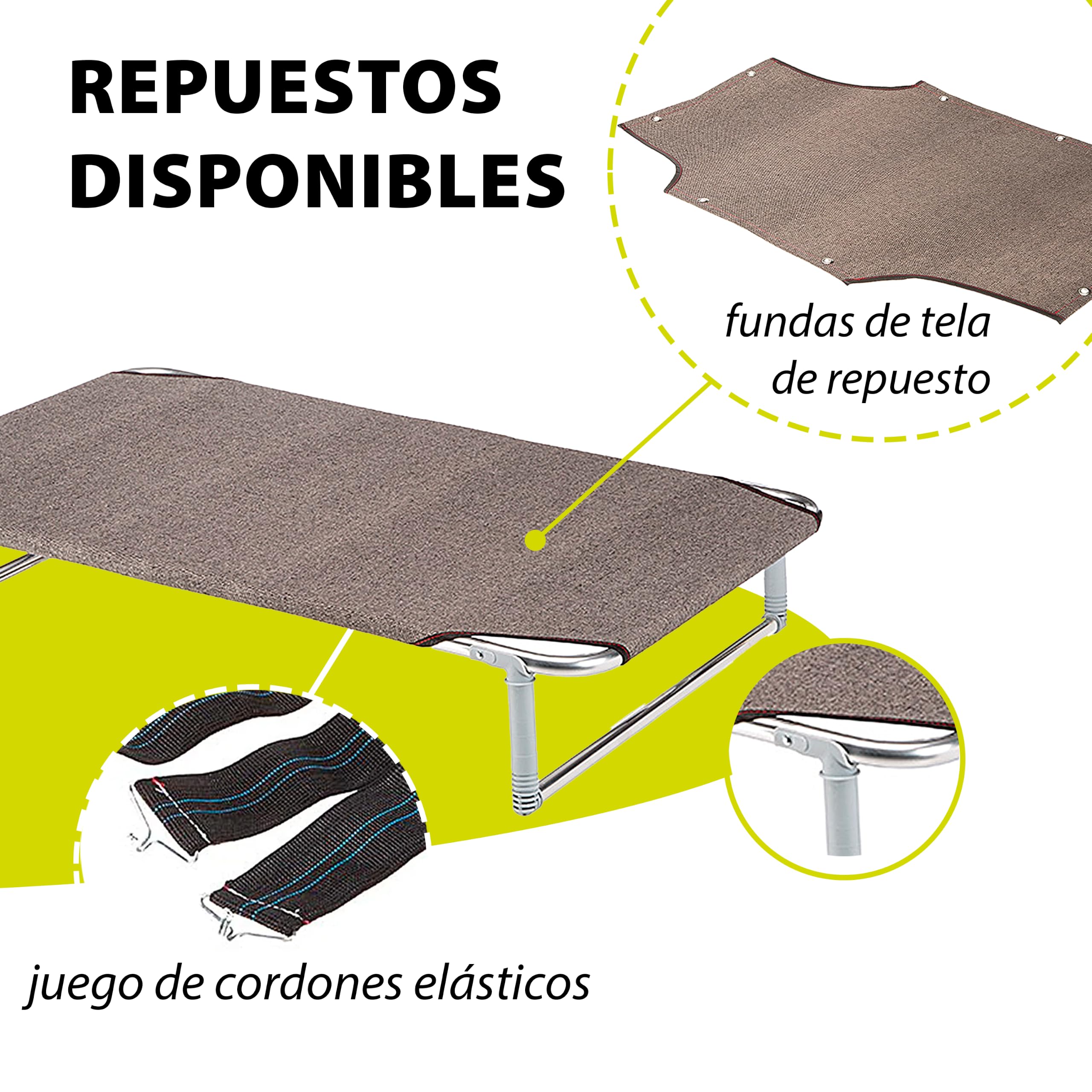 Ferplast Cama elevada Plegable para Perros Dream 80, Cama elevada con una sólida Estructura de Aluminio con elásticos Reforzados, Tela de Tejido, 84 x 54 x h 7 cm Tórtola, Negro (70508989)