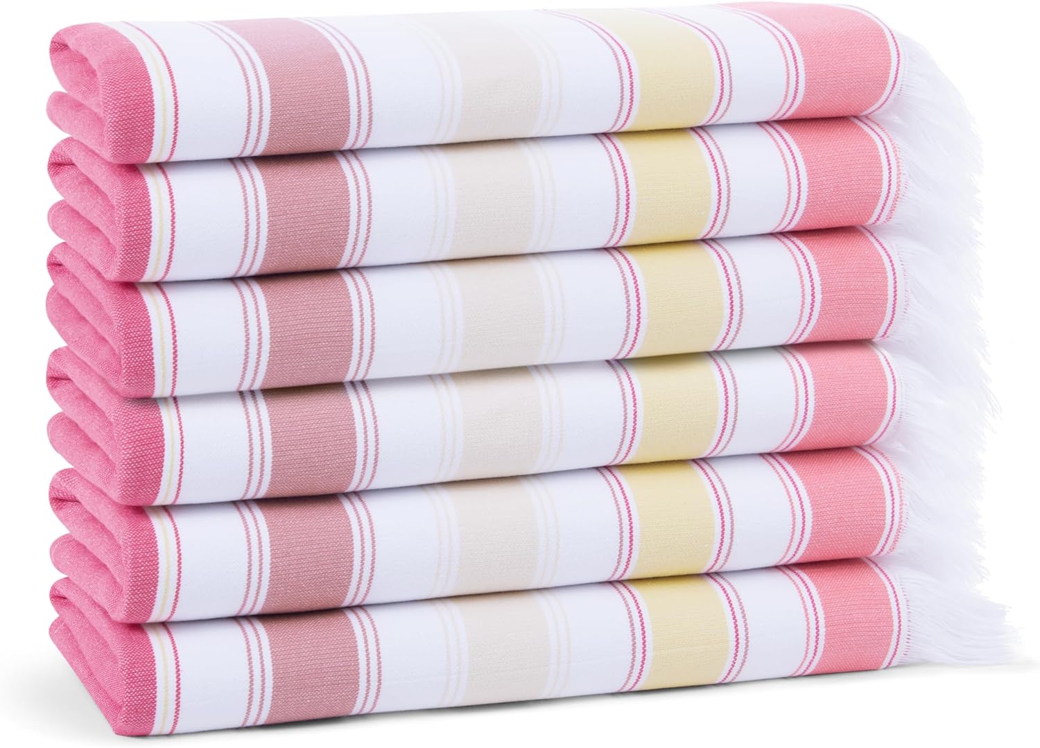 Arkwright Sand Free Beach Towel - Pack of 6 - Oversized 35 x 75 Turkish Cotton Quick Dry, Compact & Lightweight Blankets for Pool Chairs, Resorts, Outdoor, Bold
