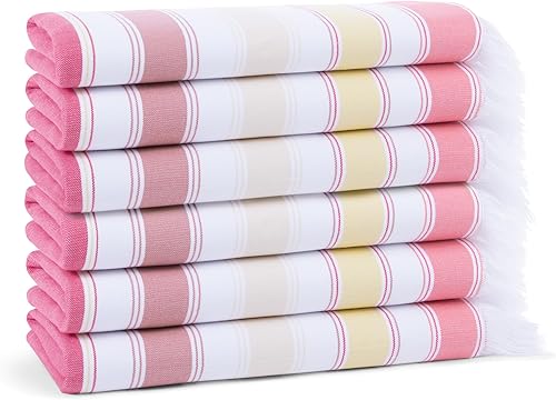 Arkwright Sandfree - Toalla de playa turca (paquete de 6) 100% algodón, resistente a la arena, toalla de piscina de gran tamaño para hotel, centro