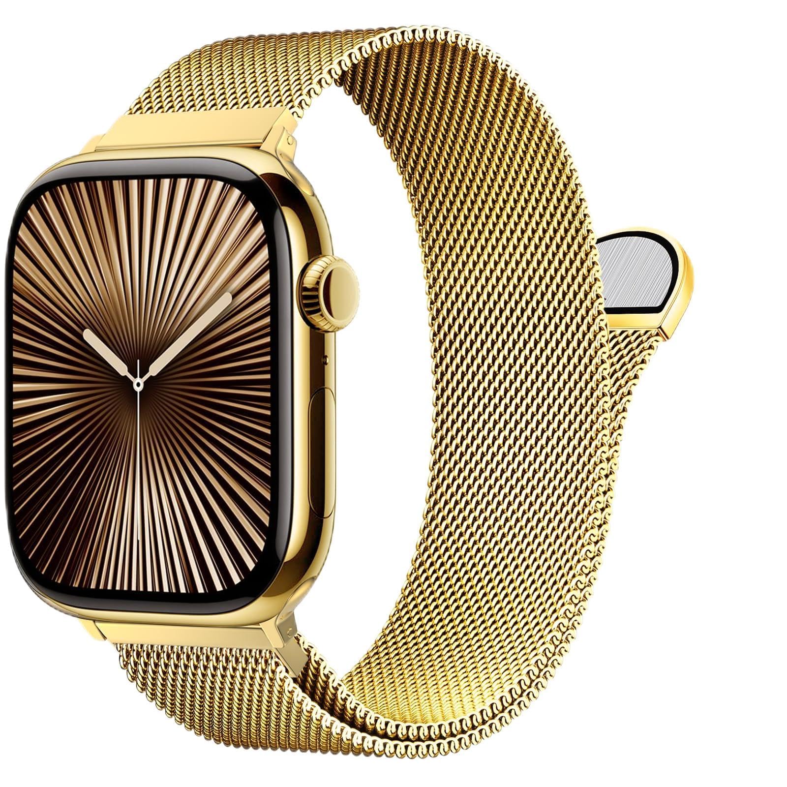 Original Milanese Loop Compatible with Apple Watch Straps 38mm 40mm 41mm 42mm 44mm 45mm 46mm 49mm Women & Men, Magnetic Clasp Adjustable Metal Bands for iWatch Series 11 10 9 8 7 6 5 4 2,Ultra 3,SE 3 — view 9