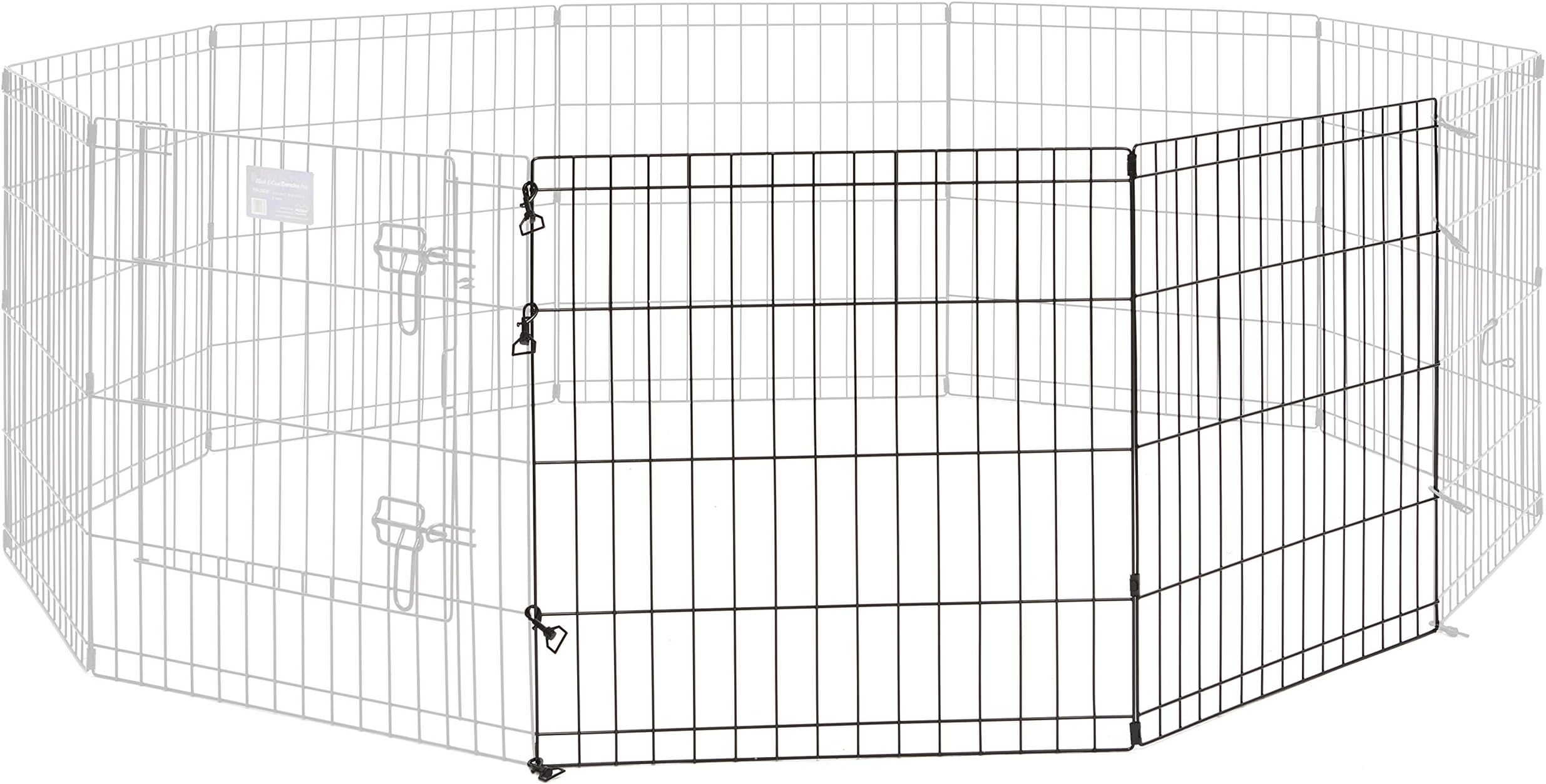 Universal Pet Playpen 2-Panel Extension Kit | Fits Metal 24-Inch Dog Pens | Kit Measures 24H x 47.50W Inches| Includes 4 Thumb Snaps, 2 Ground Stakes