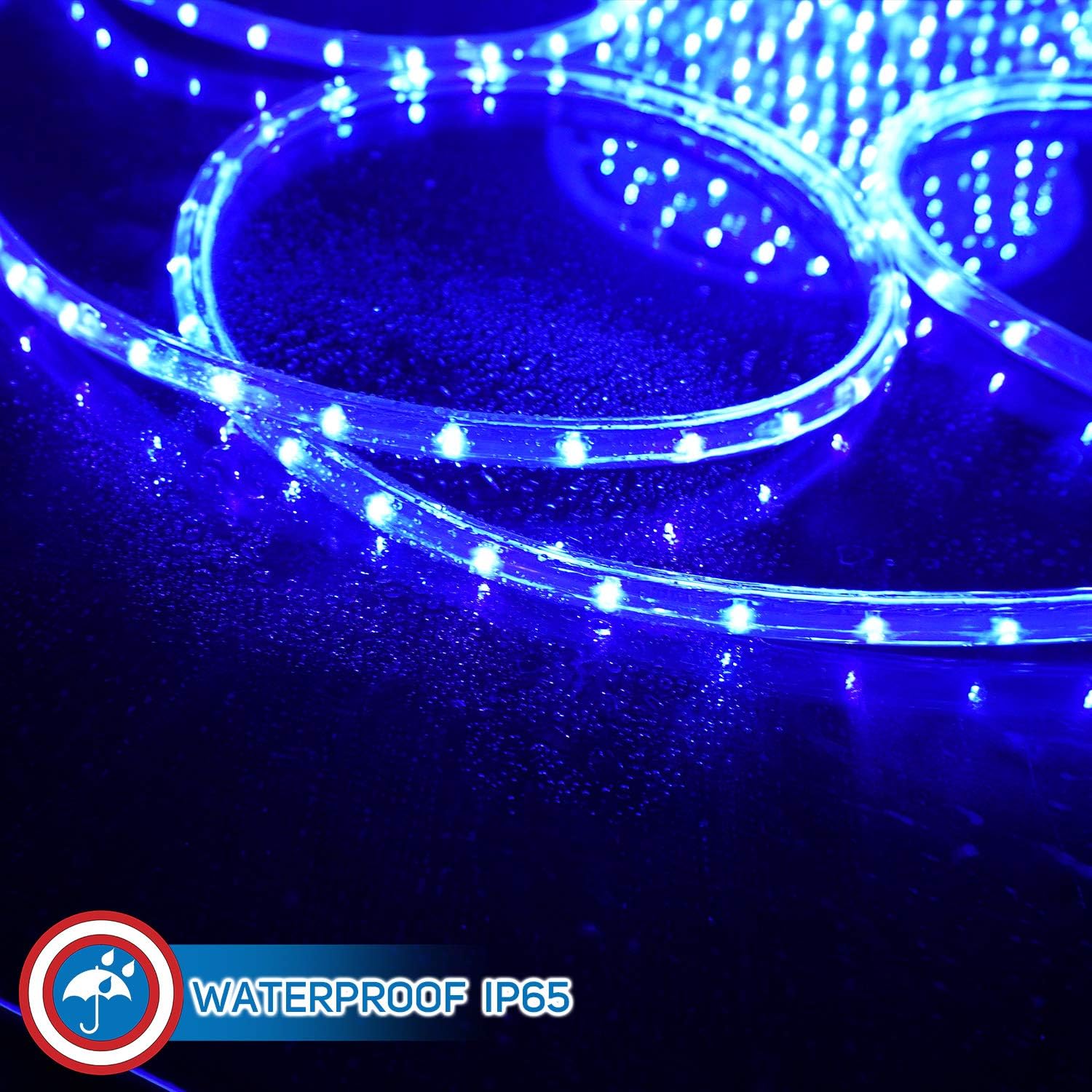 Russell Decor LED Rope Lights Festival Holiday Party Seasonal Christmas Decoration 30ft - 200ft Customized Available (Blue, 50)