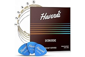 HAVENDI® Acoustic Electric Guitar Strings Acoustic Guitar Strings with Phosphor Bronze Coating for Crisp Sound