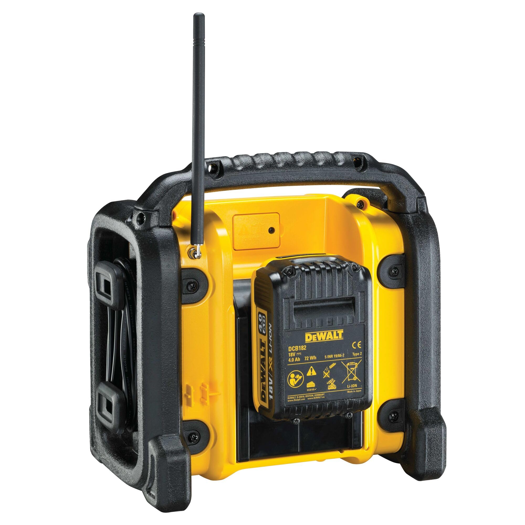 Dewalt DCR020-QW Radio Akumulatorowe/Sieciowe, 18 V, Czarny/Żółty, 8.2 x 23.3 x 39 cm