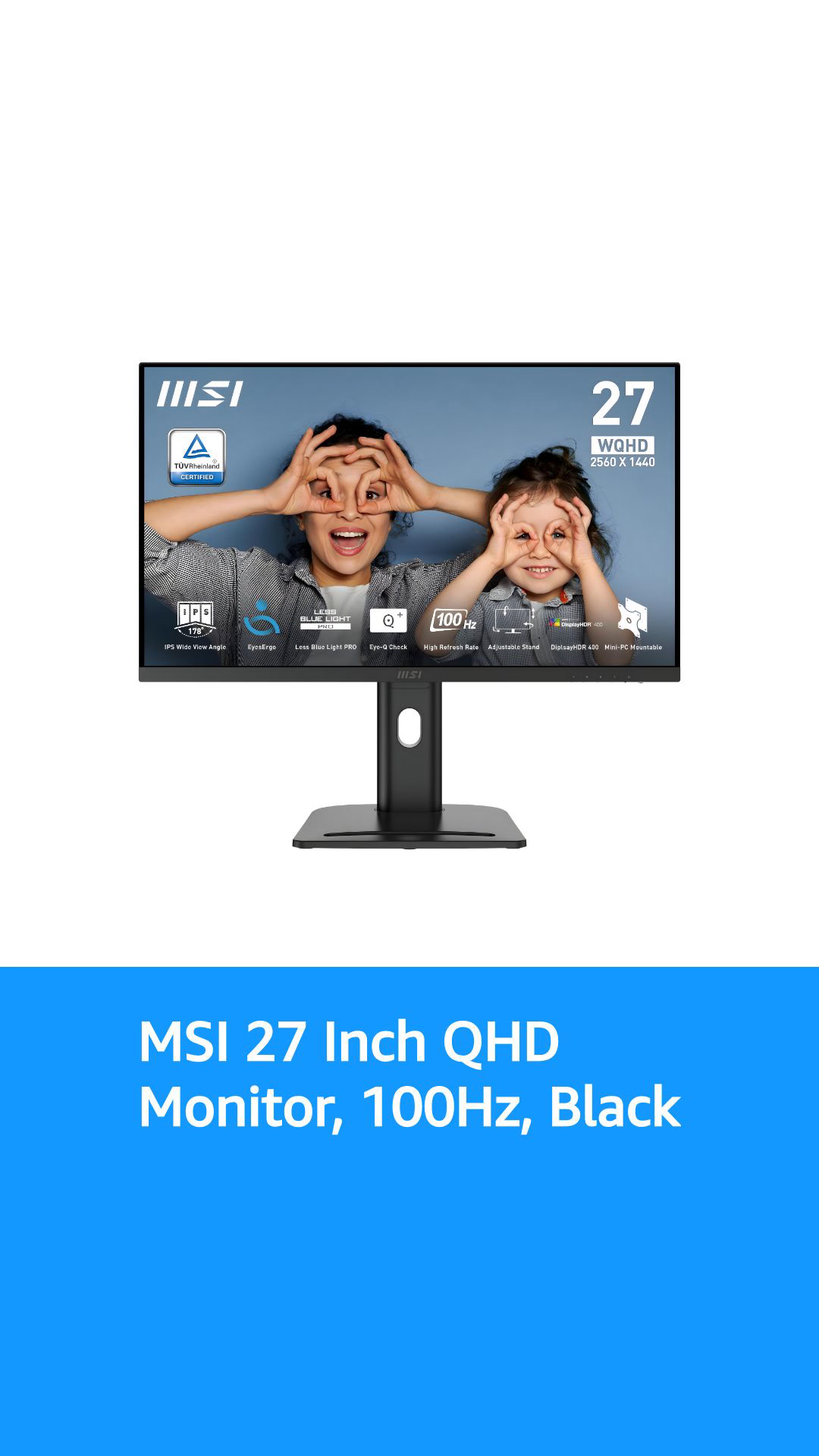 MSI PRO MP273QP E2 27-inch IPS 2560 x 1440 (QHD) Computer Monitor