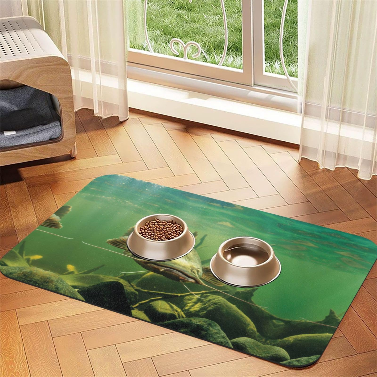 Tapis sous-marin pour gamelle pour animaux de compagnie, antidérapant et sans goût pour chien et chat